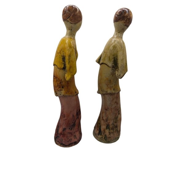 Vintage Ceramic Figurines Sculptures Hand made and signed by AT 17" Tall - Picture 15 of 15